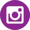 Instagram logo, white logo in purple circle