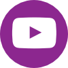 Purple circle with the YouTube logo therein, a white screen with a purple play sign