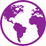 monochromatic globe, purple and transparent