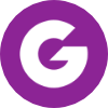 Purple circle with a white JustGiving logo G