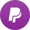 Purple circle with a white PayPal logo in it (PP)